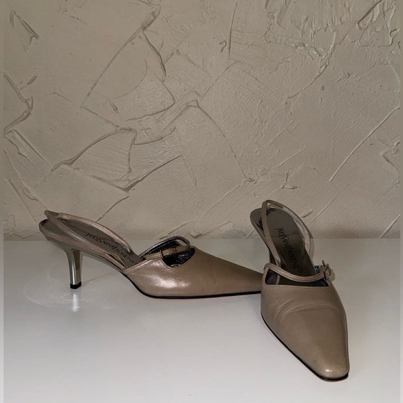 YSL vintage kitten sling back heels size 7 - Picture 2 of 5